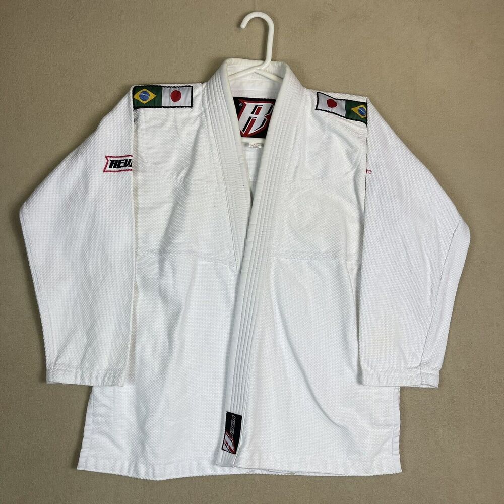 Revgear Gi Top‎ Unisex A1 White Brasil Japanese Flag JiuJitsu Adult